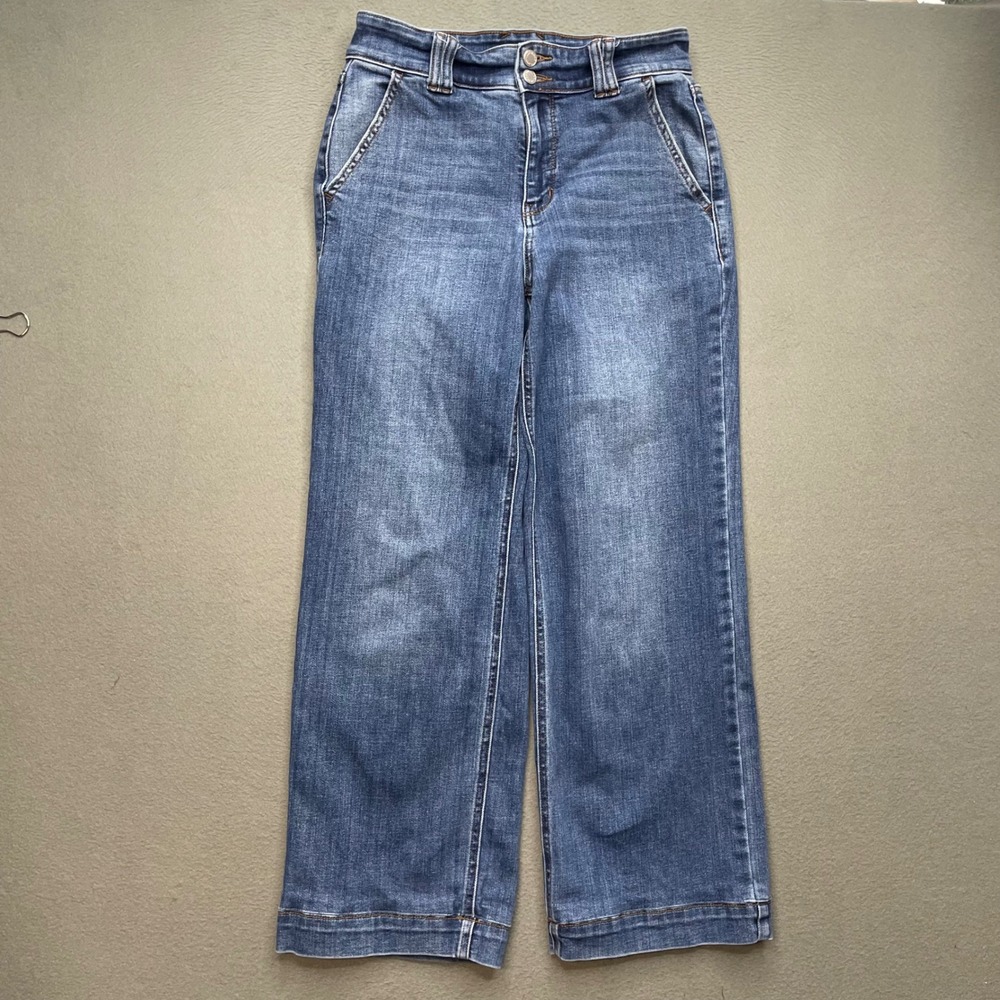 Judy Blue Women Wide Leg Jeans Denim 9/29 High Rise Boho Double Button classic